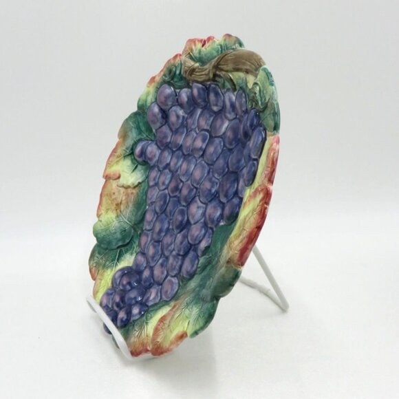 Fitz and Floyd GRAPEVINE Ironstone 10" Wall Plate Grapes Vintage - Picture 8 of 10